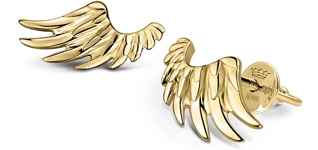золотые сережки крылья