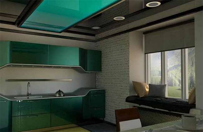 Натяжной потолок на кухне: эстетика, практичность и безопасность
